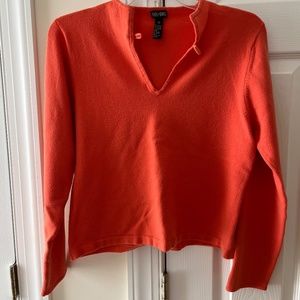 SHU SHU Orange V Neck Sweater, XL
